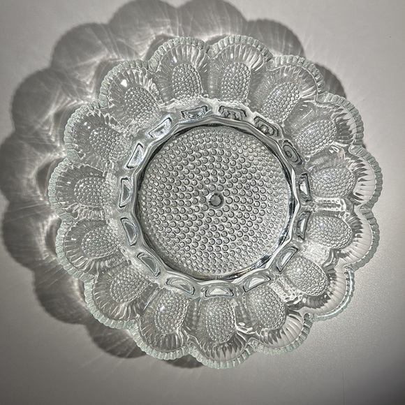 Vintage 1960s Indiana Clear Glass Hobnail Deviled Egg Dish - Picture 5 of 12